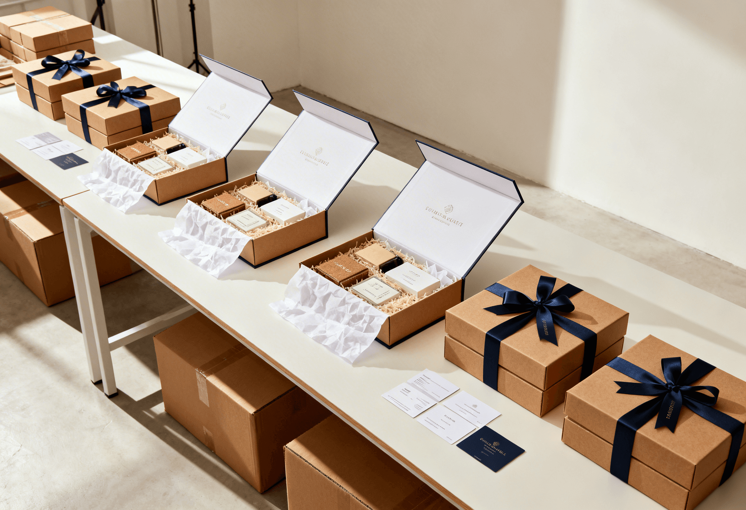 Executive luxury gift boxes — navy presentation